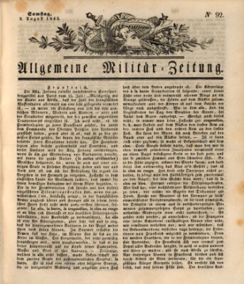 Allgemeine Militär-Zeitung Samstag 2. August 1845