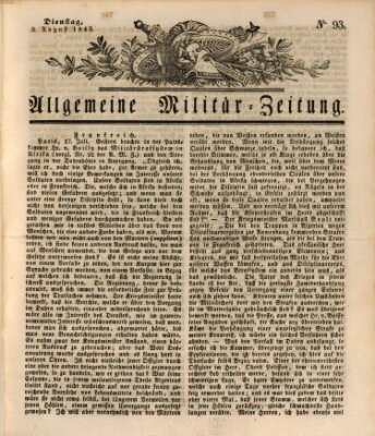 Allgemeine Militär-Zeitung Dienstag 5. August 1845