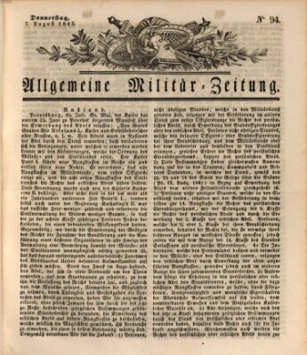 Allgemeine Militär-Zeitung Donnerstag 7. August 1845