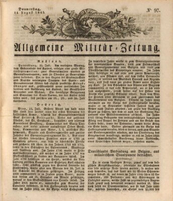 Allgemeine Militär-Zeitung Donnerstag 14. August 1845