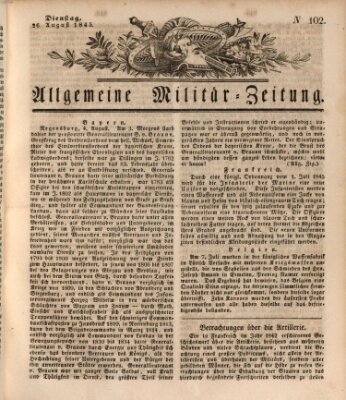 Allgemeine Militär-Zeitung Dienstag 26. August 1845