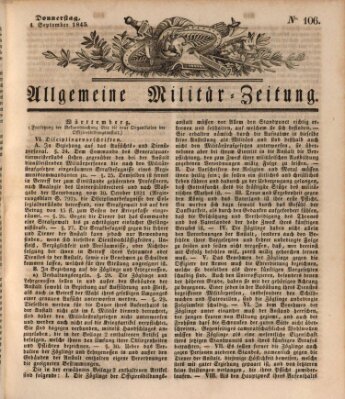 Allgemeine Militär-Zeitung Donnerstag 4. September 1845