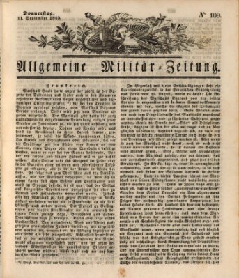 Allgemeine Militär-Zeitung Donnerstag 11. September 1845