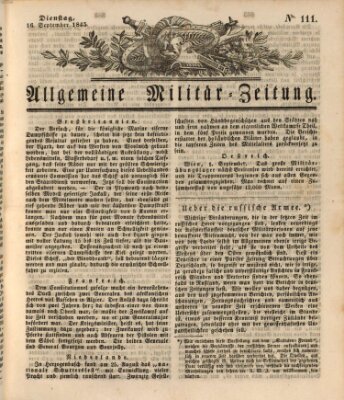 Allgemeine Militär-Zeitung Dienstag 16. September 1845