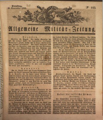 Allgemeine Militär-Zeitung Samstag 20. September 1845