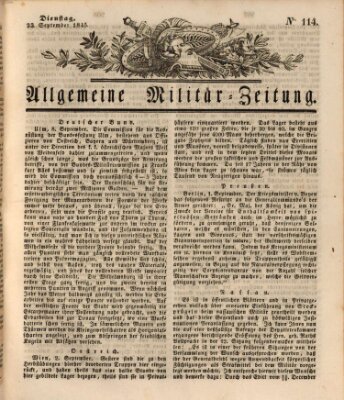 Allgemeine Militär-Zeitung Dienstag 23. September 1845