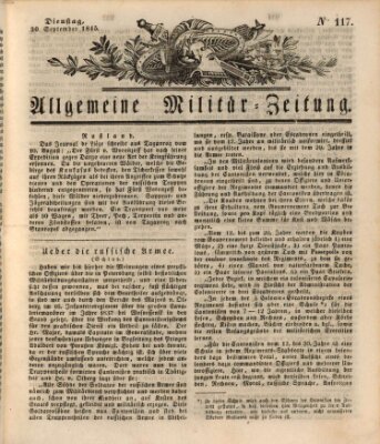 Allgemeine Militär-Zeitung Dienstag 30. September 1845