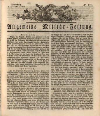 Allgemeine Militär-Zeitung Dienstag 7. Oktober 1845