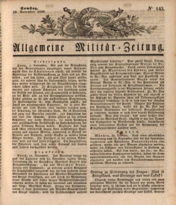 Allgemeine Militär-Zeitung Samstag 29. November 1845