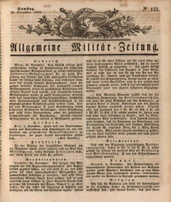 Allgemeine Militär-Zeitung Samstag 20. Dezember 1845