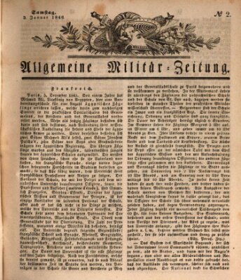 Allgemeine Militär-Zeitung Samstag 3. Januar 1846