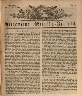 Allgemeine Militär-Zeitung Samstag 10. Januar 1846