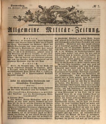Allgemeine Militär-Zeitung Donnerstag 15. Januar 1846