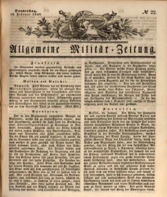 Allgemeine Militär-Zeitung Donnerstag 19. Februar 1846