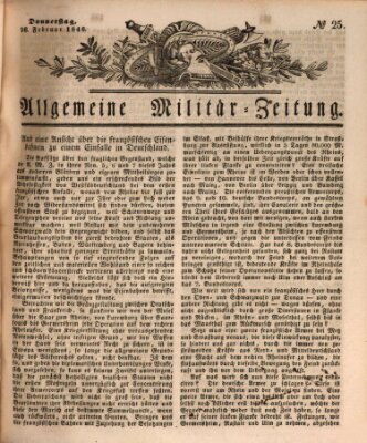 Allgemeine Militär-Zeitung Donnerstag 26. Februar 1846