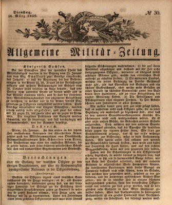 Allgemeine Militär-Zeitung Dienstag 10. März 1846