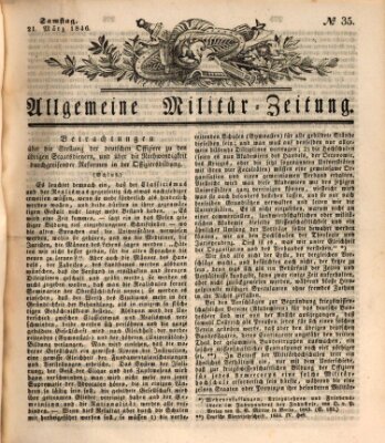 Allgemeine Militär-Zeitung Samstag 21. März 1846