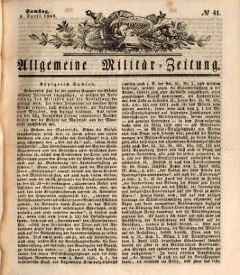 Allgemeine Militär-Zeitung Samstag 4. April 1846