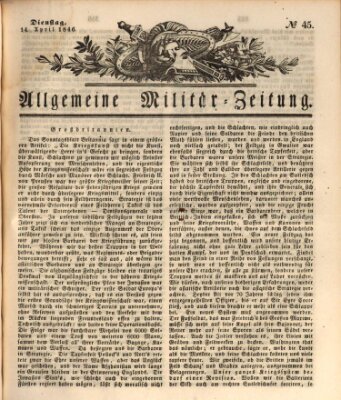 Allgemeine Militär-Zeitung Dienstag 14. April 1846