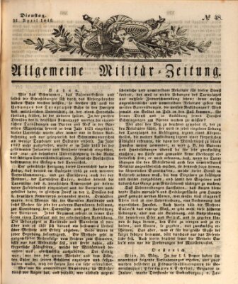 Allgemeine Militär-Zeitung Dienstag 21. April 1846