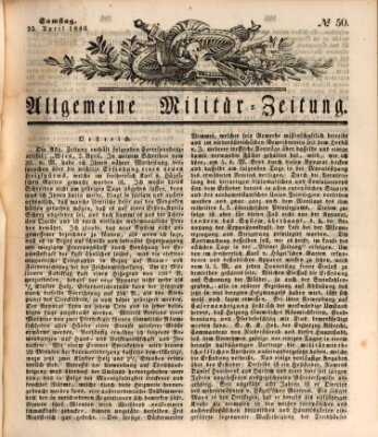 Allgemeine Militär-Zeitung Samstag 25. April 1846