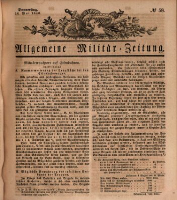 Allgemeine Militär-Zeitung Donnerstag 14. Mai 1846