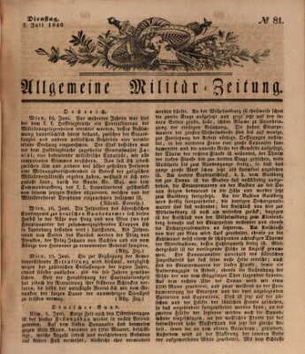 Allgemeine Militär-Zeitung Dienstag 7. Juli 1846