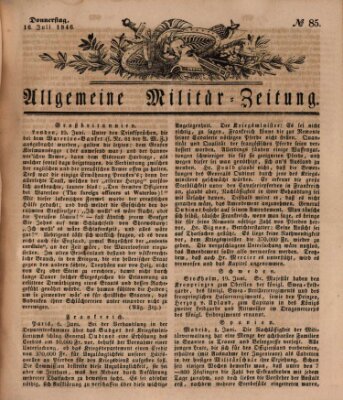 Allgemeine Militär-Zeitung Donnerstag 16. Juli 1846