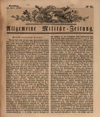 Allgemeine Militär-Zeitung Samstag 18. Juli 1846