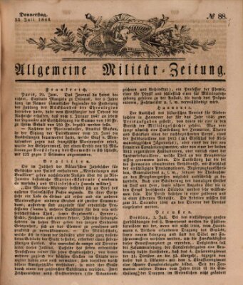 Allgemeine Militär-Zeitung Donnerstag 23. Juli 1846