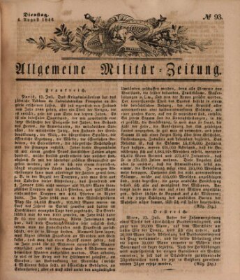 Allgemeine Militär-Zeitung Dienstag 4. August 1846