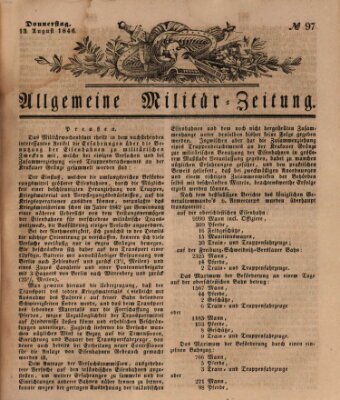 Allgemeine Militär-Zeitung Donnerstag 13. August 1846