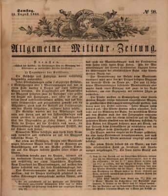 Allgemeine Militär-Zeitung Samstag 15. August 1846