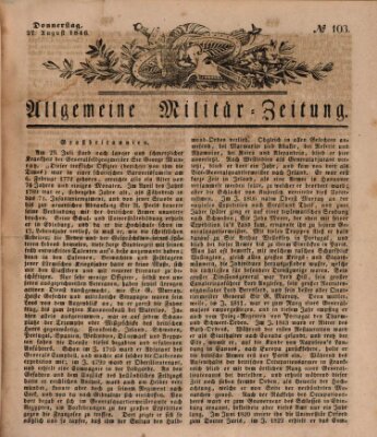 Allgemeine Militär-Zeitung Donnerstag 27. August 1846