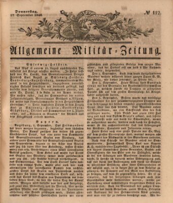 Allgemeine Militär-Zeitung Donnerstag 17. September 1846