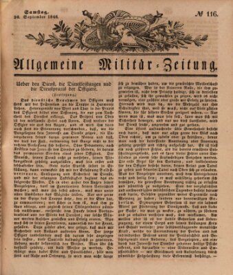 Allgemeine Militär-Zeitung Samstag 26. September 1846