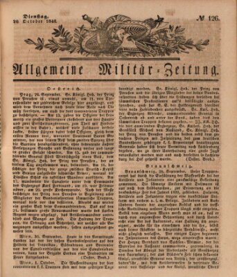 Allgemeine Militär-Zeitung Dienstag 20. Oktober 1846