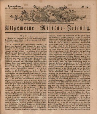 Allgemeine Militär-Zeitung Donnerstag 22. Oktober 1846