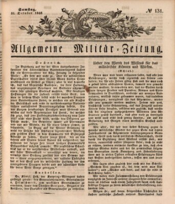 Allgemeine Militär-Zeitung Samstag 31. Oktober 1846