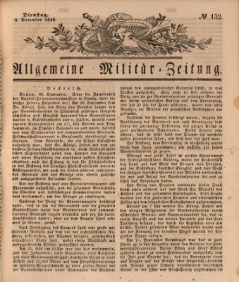 Allgemeine Militär-Zeitung Dienstag 3. November 1846