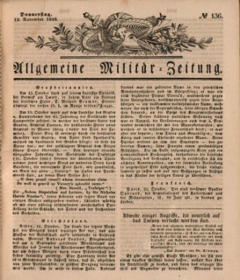 Allgemeine Militär-Zeitung Donnerstag 12. November 1846