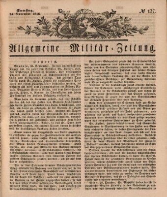 Allgemeine Militär-Zeitung Samstag 14. November 1846