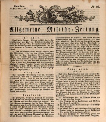 Allgemeine Militär-Zeitung Samstag 6. Februar 1847