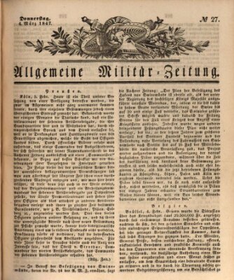 Allgemeine Militär-Zeitung Donnerstag 4. März 1847