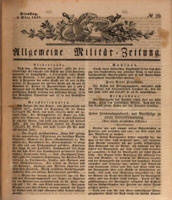 Allgemeine Militär-Zeitung Dienstag 9. März 1847