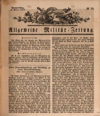 Allgemeine Militär-Zeitung Donnerstag 11. März 1847