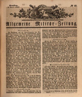 Allgemeine Militär-Zeitung Samstag 3. April 1847