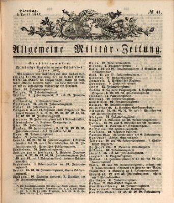 Allgemeine Militär-Zeitung Dienstag 6. April 1847