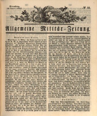 Allgemeine Militär-Zeitung Dienstag 13. April 1847