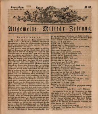 Allgemeine Militär-Zeitung Donnerstag 15. Juli 1847